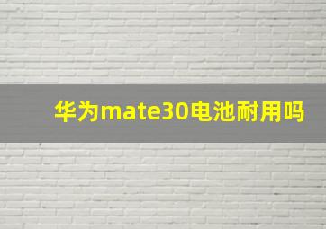 华为mate30电池耐用吗