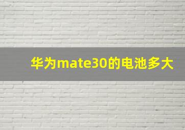 华为mate30的电池多大