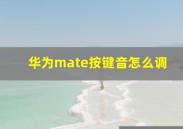 华为mate按键音怎么调