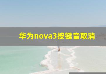 华为nova3按键音取消