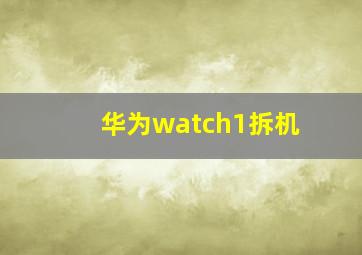 华为watch1拆机