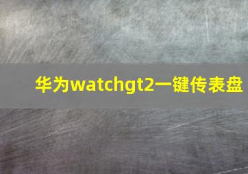 华为watchgt2一键传表盘