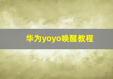 华为yoyo唤醒教程