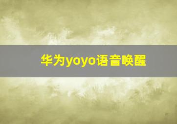 华为yoyo语音唤醒