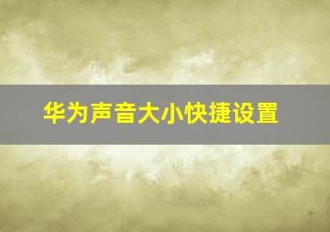 华为声音大小快捷设置