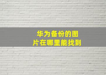 华为备份的图片在哪里能找到