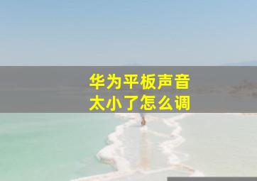 华为平板声音太小了怎么调