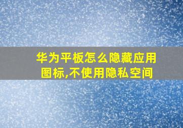 华为平板怎么隐藏应用图标,不使用隐私空间