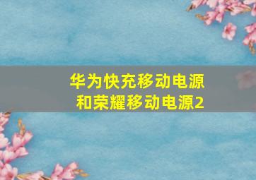 华为快充移动电源和荣耀移动电源2