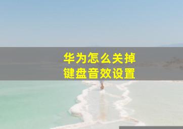 华为怎么关掉键盘音效设置