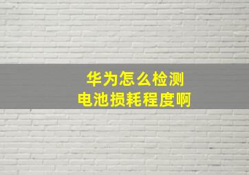 华为怎么检测电池损耗程度啊