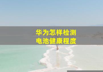 华为怎样检测电池健康程度