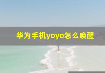 华为手机yoyo怎么唤醒