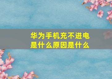 华为手机充不进电是什么原因是什么