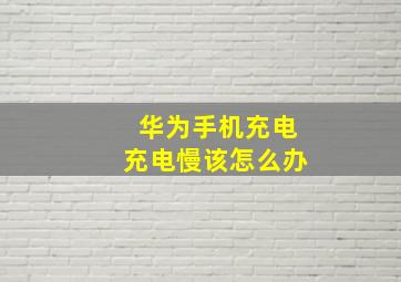 华为手机充电充电慢该怎么办