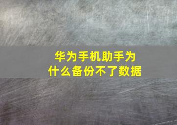 华为手机助手为什么备份不了数据