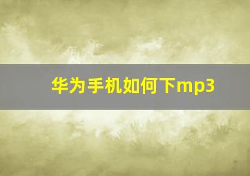 华为手机如何下mp3