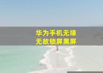 华为手机无缘无故锁屏黑屏