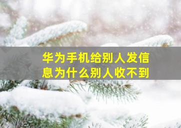 华为手机给别人发信息为什么别人收不到