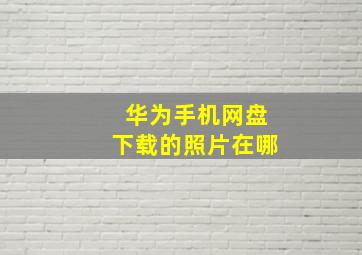 华为手机网盘下载的照片在哪