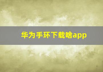 华为手环下载啥app