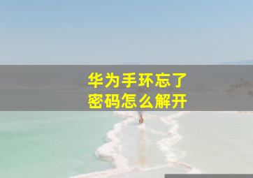 华为手环忘了密码怎么解开