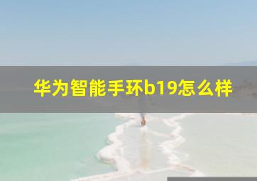 华为智能手环b19怎么样