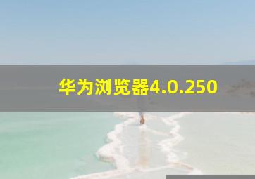 华为浏览器4.0.250