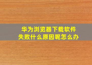 华为浏览器下载软件失败什么原因呢怎么办