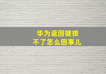 华为返回键按不了怎么回事儿