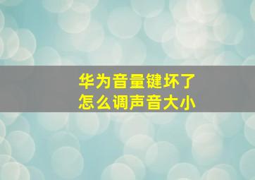 华为音量键坏了怎么调声音大小