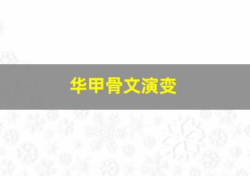 华甲骨文演变