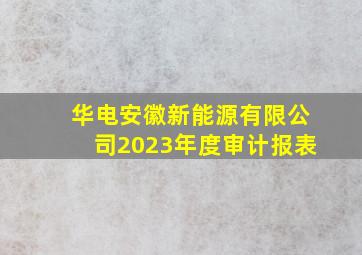 华电安徽新能源有限公司2023年度审计报表