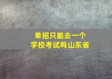 单招只能去一个学校考试吗山东省