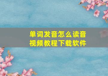 单词发音怎么读音视频教程下载软件