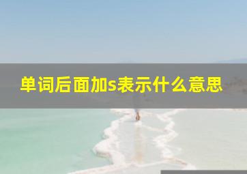 单词后面加s表示什么意思