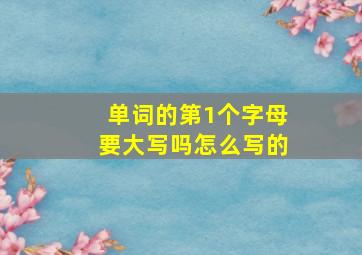 单词的第1个字母要大写吗怎么写的