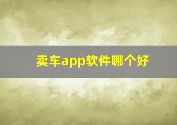 卖车app软件哪个好