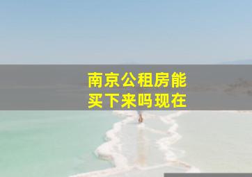 南京公租房能买下来吗现在