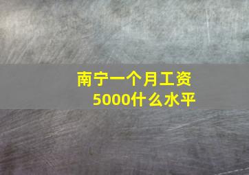 南宁一个月工资5000什么水平