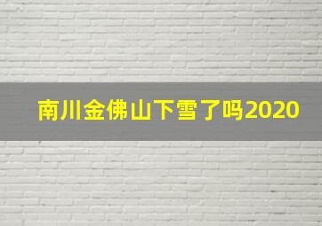 南川金佛山下雪了吗2020