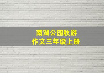 南湖公园秋游作文三年级上册