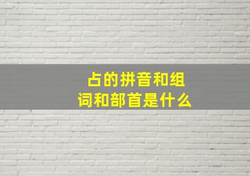 占的拼音和组词和部首是什么