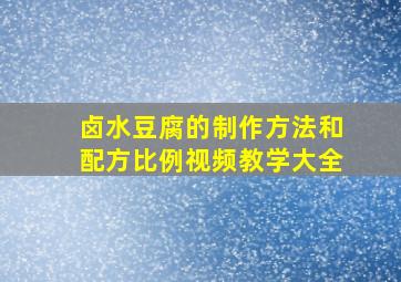 卤水豆腐的制作方法和配方比例视频教学大全