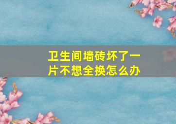 卫生间墙砖坏了一片不想全换怎么办