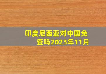 印度尼西亚对中国免签吗2023年11月