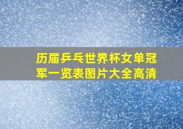 历届乒乓世界杯女单冠军一览表图片大全高清