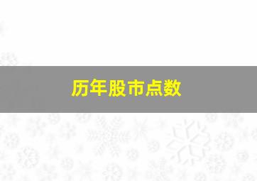 历年股市点数