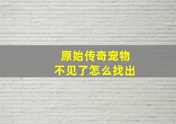 原始传奇宠物不见了怎么找出