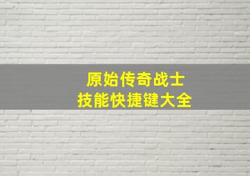 原始传奇战士技能快捷键大全